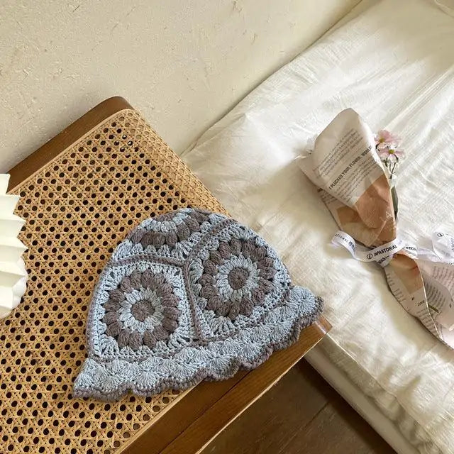 Handmade Flower Crochet Bucket Hat